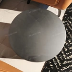 Modern Round Sofa Side Table with Cylindrical Form and Brushed Stainless Steel Finish